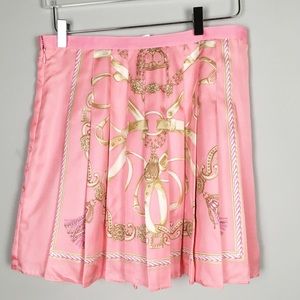 {J. McLaughlin} Silk Tassel Print Pleated Skirt